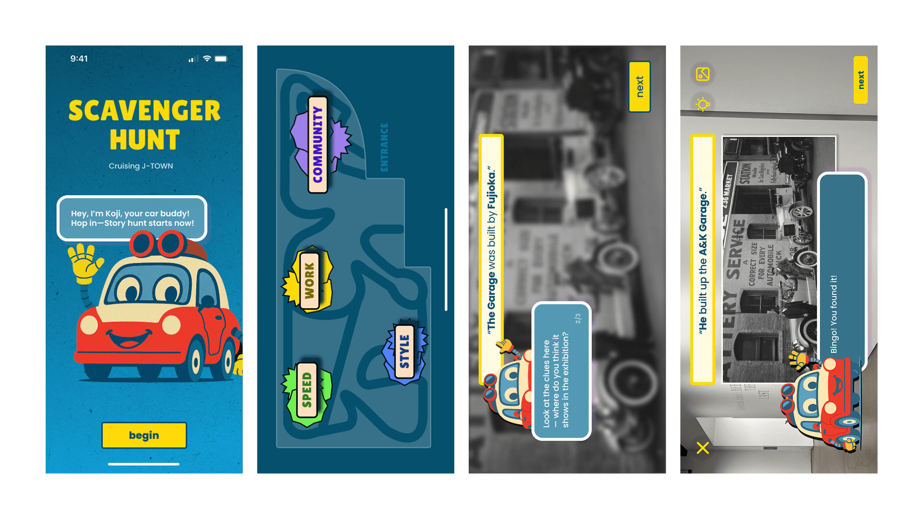 JANM children's scavenger hunt mobile interface